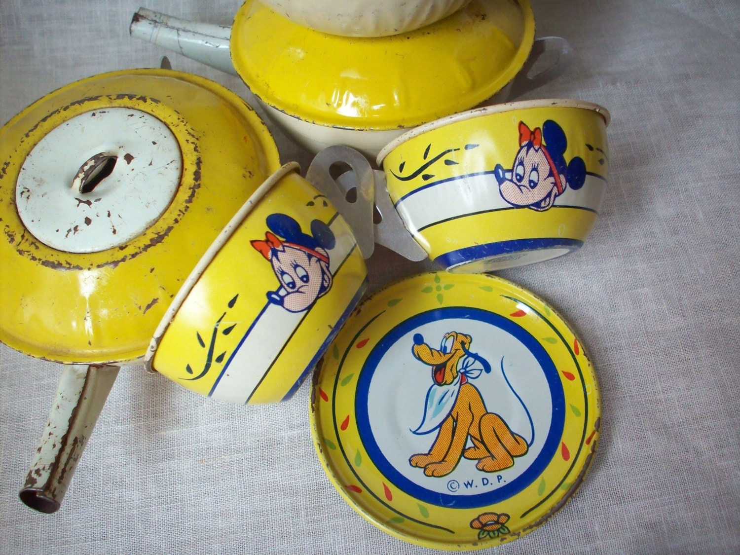Disney Tin Tea Set for Children by TrippingOnTime on Etsy
