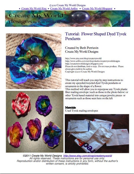 Tutorial Upcycle Tyvek Mailing Envelopes into Recycled Flower