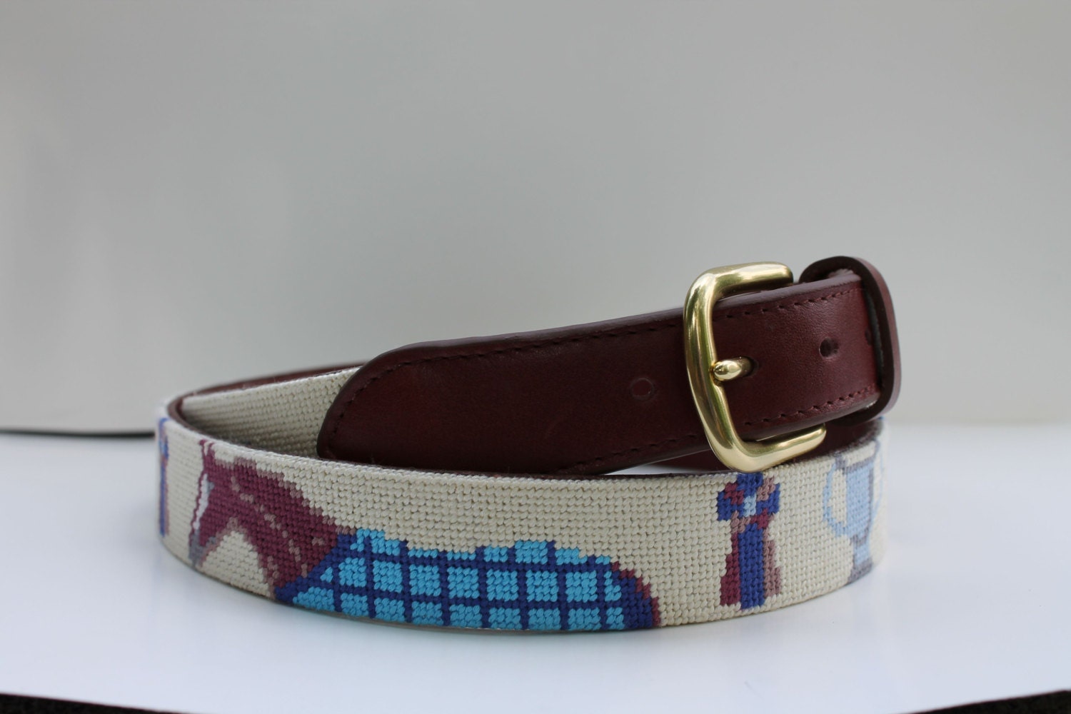 Horse Needlepoint Belt