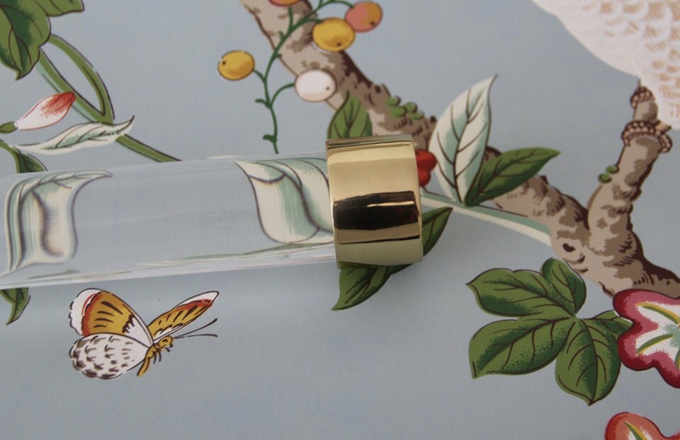 Polished Brass End Cap for Lucite Acrylic Curtain Rod Priced