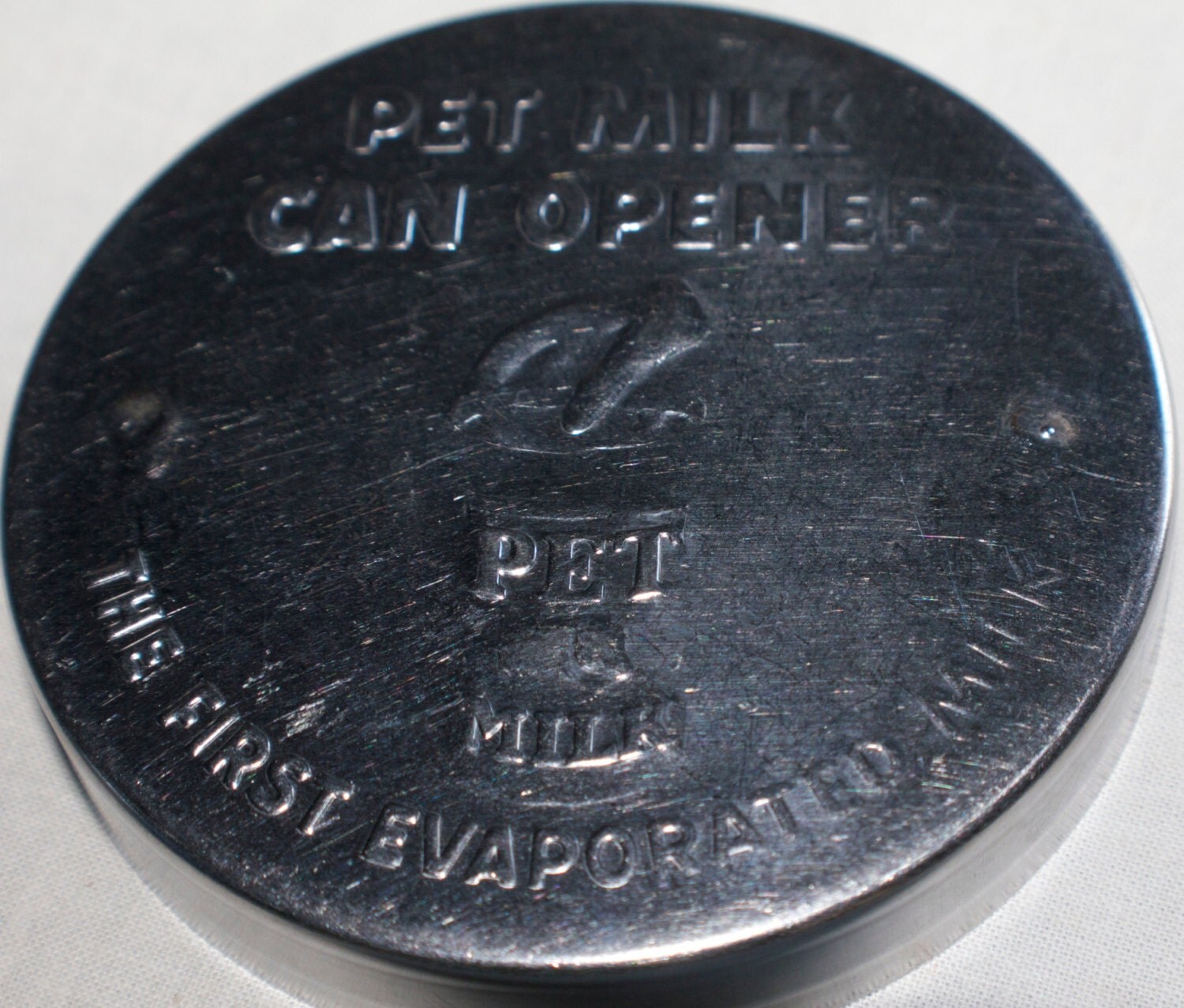 Vintage Metal PET MILK Can Opener Punch Lid The First