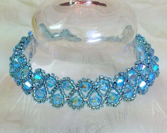 Glass Pearl Bracelet Memory Wire Pearl Bracelet Bridesmaid