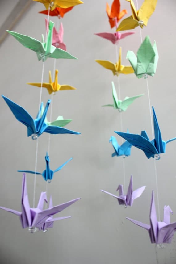 Baby Crib Mobile Origami Paper Crane Amazing by MyLoveCamp on Etsy