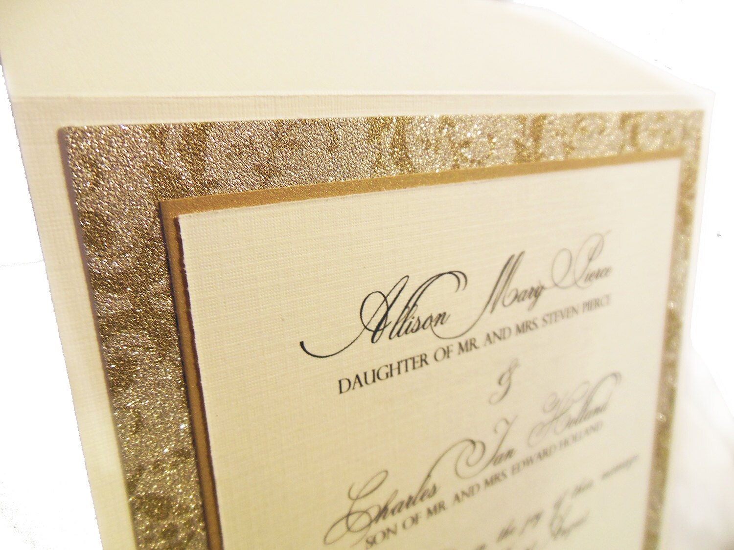 Ivory & Gold Wedding Invitation Custom Pocketfold Wedding
