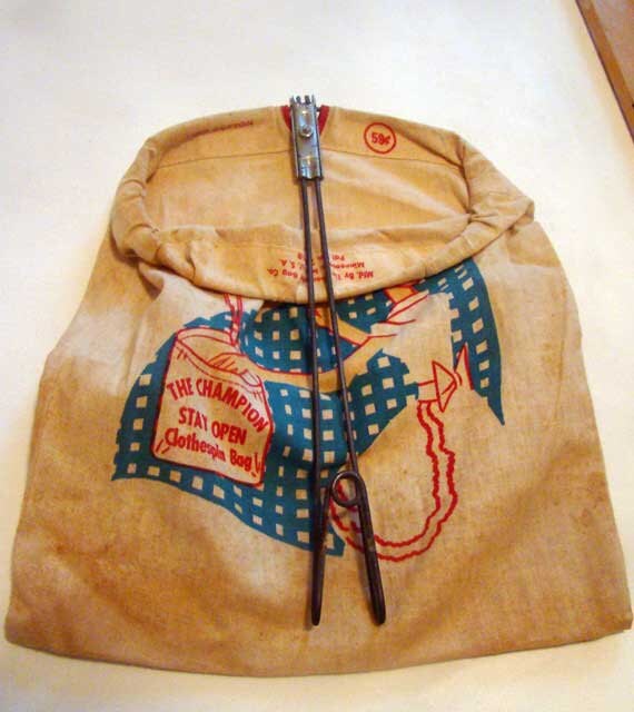 Vintage clothespin bag hanging clothespin bag folding