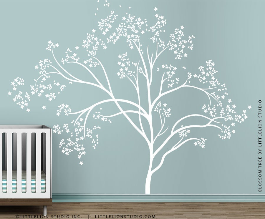 White Blossom Tree Extra Large Wall Decal Wall Decal by