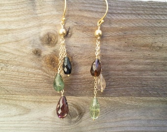 Tourmailne rustic stons earrings