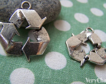 Recycle symbol charm | Etsy