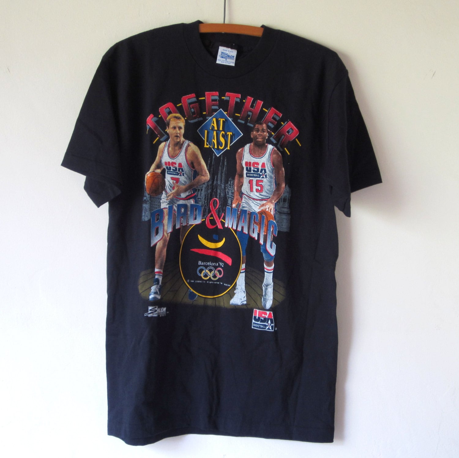 VTG 1992 Magic Johnson Larry Bird T Shirt Sz. M Medium Tee