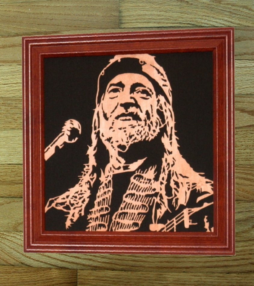 Scroll Saw Willie Nelson Portrait by ScrollSawDecor on Etsy