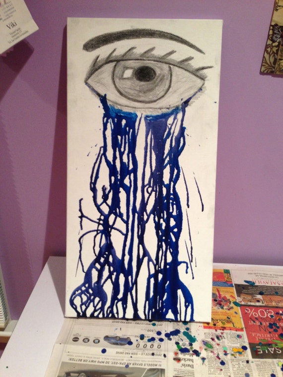  Melted  Crayon  Art  Crying Eye  by CaputoCreations on Etsy