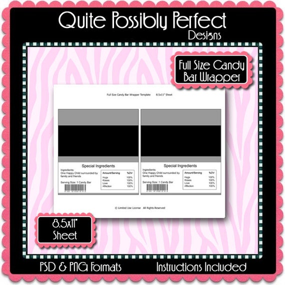 snack size candy bar wrapper template