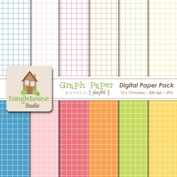 Items similar to Digital Graph Paper Scrapbooking Paper Pack