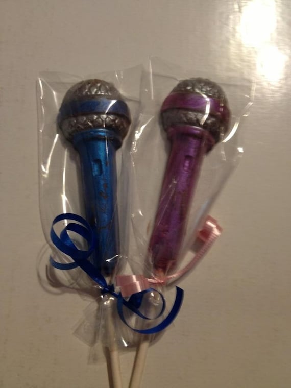 Chocolate microphone lollipop favors by CeliesSweetCreations