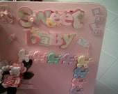 Sweet Baby Picture Frame Baby Girl Floral Picture Frame Sweet Baby Girl Baby Carriage Frame