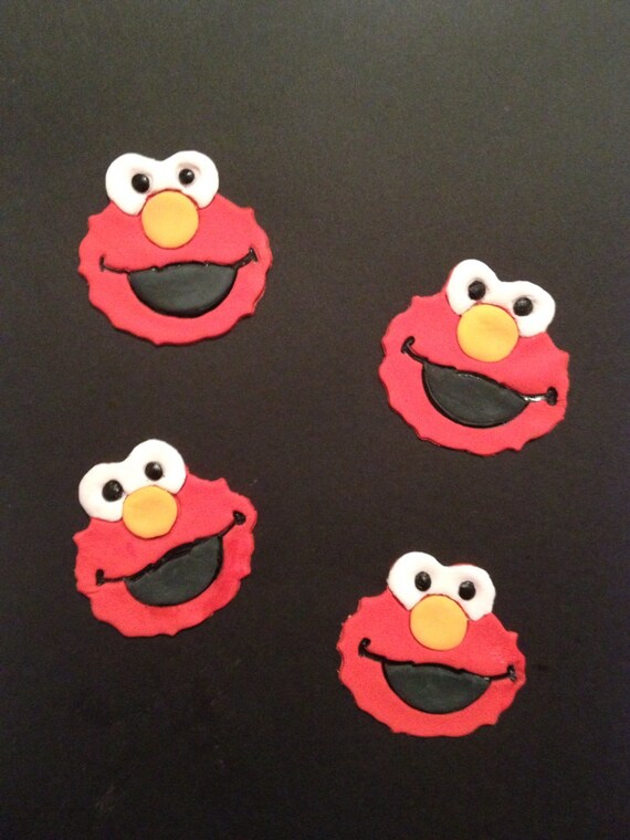 Fondant Elmo cupcake toppers by LuliSweetShop on Etsy