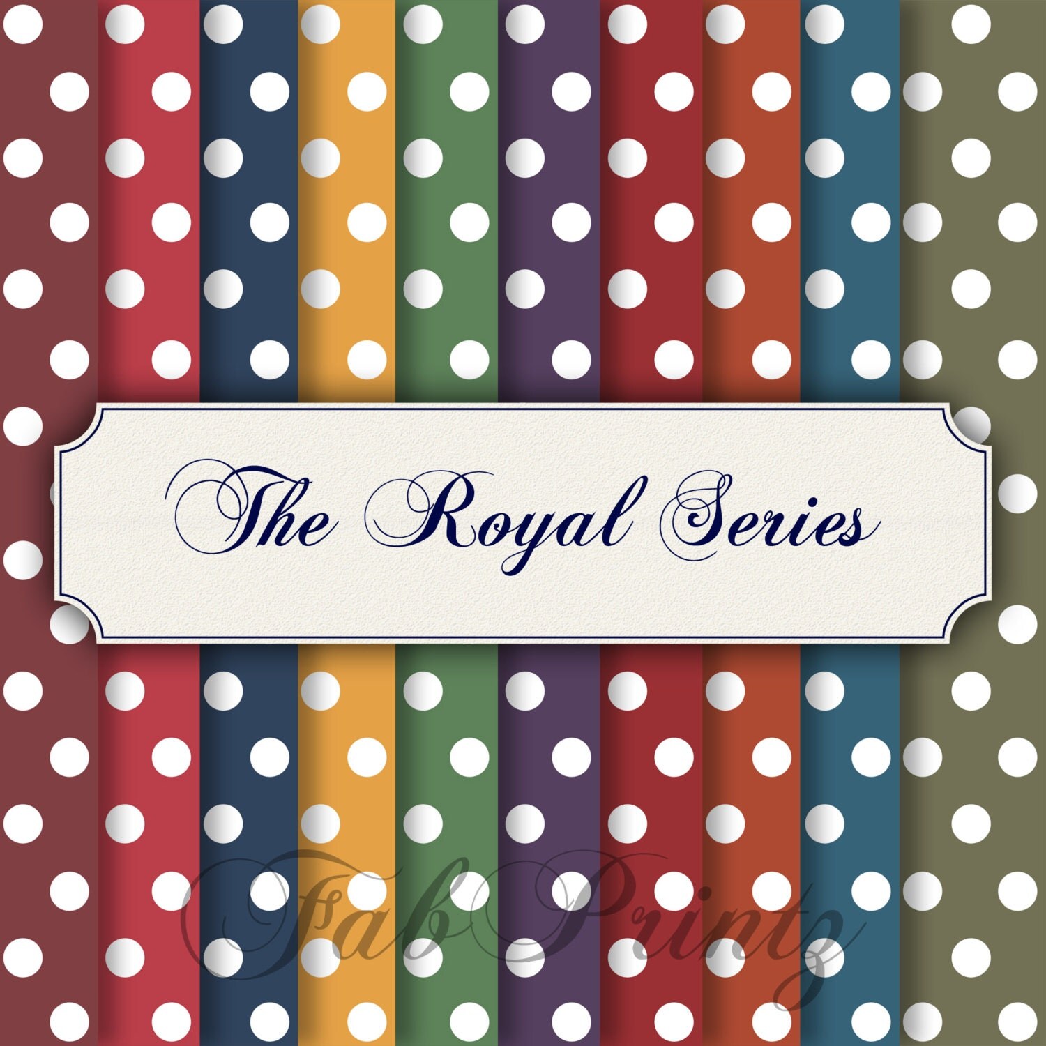 Digital Scrapbook Paper Pack Polkadot Royal colors by FabPrintz