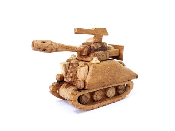 Wooden Toy Tank in Handmade