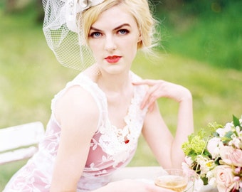 Wedding Headpiece Veil Ivory Bridal Fascinator