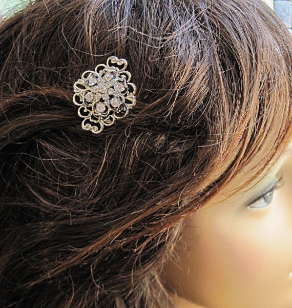 2 Small Hair combs Bridesmaids gift crystal by MissJoansBridal