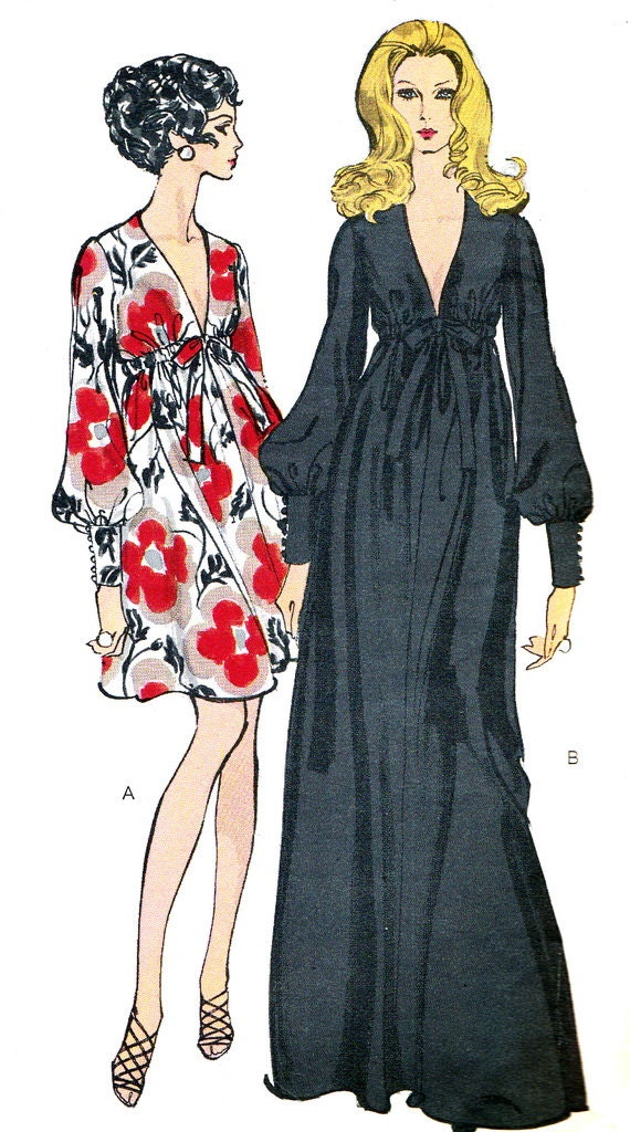 1970s Evening  Gown Pattern  Vogue  7630 Empire Waist Evening  or