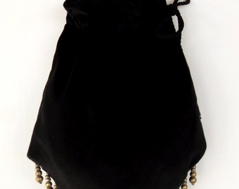 Gypsy Bag with Silver Metal Beads Hippie Bag Boho Bead Bag Cross Body Bag