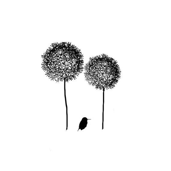 Black and White Bird Silhouette Flower Print Minimalist Nature Black and White Bird Silhouette Flower Print Minimalist Nature