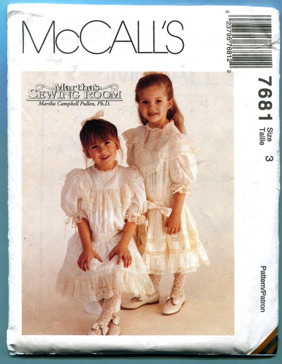 McCalls 7681 Flower Girl Dress Slip Sewing Pattern Victorian
