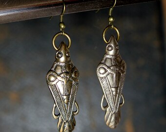 Odins Raven Earrings Ancient Bronze Odin's Ravens Viking Earrings 124