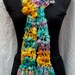 40% Off Sale Yellow, Lavender & Blue Handmade Crochet Scarf One Of A Kind
