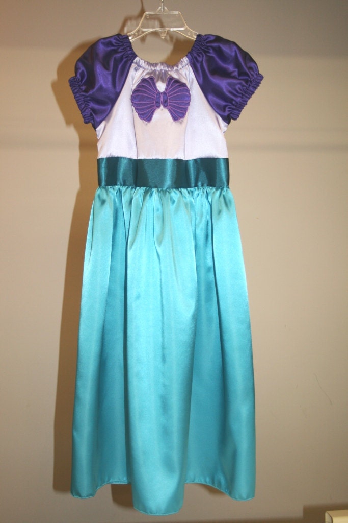 Ariel Little Mermaid Princess purple clamshell dress by tootietots