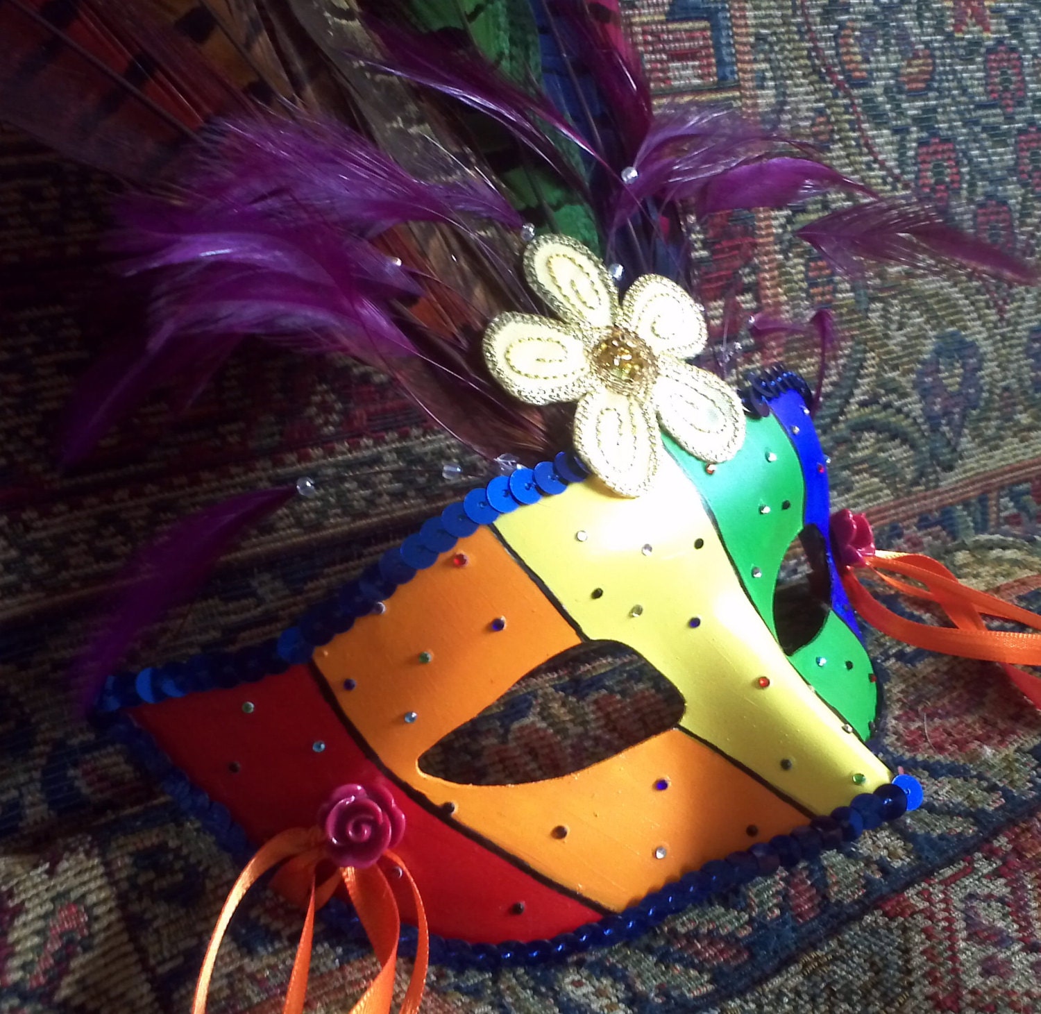 Rainbow Madness masquerade mask