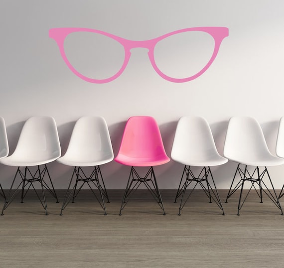 Glasses Wall Decal Retro Glasses Wall Decal Cat Eye Glasses