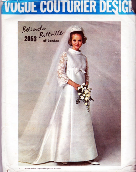 60s Wedding  Dress  and Slip  pattern  BELINDA BELLVILLE Vogue