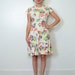1950s Cream Floral Dress // Large