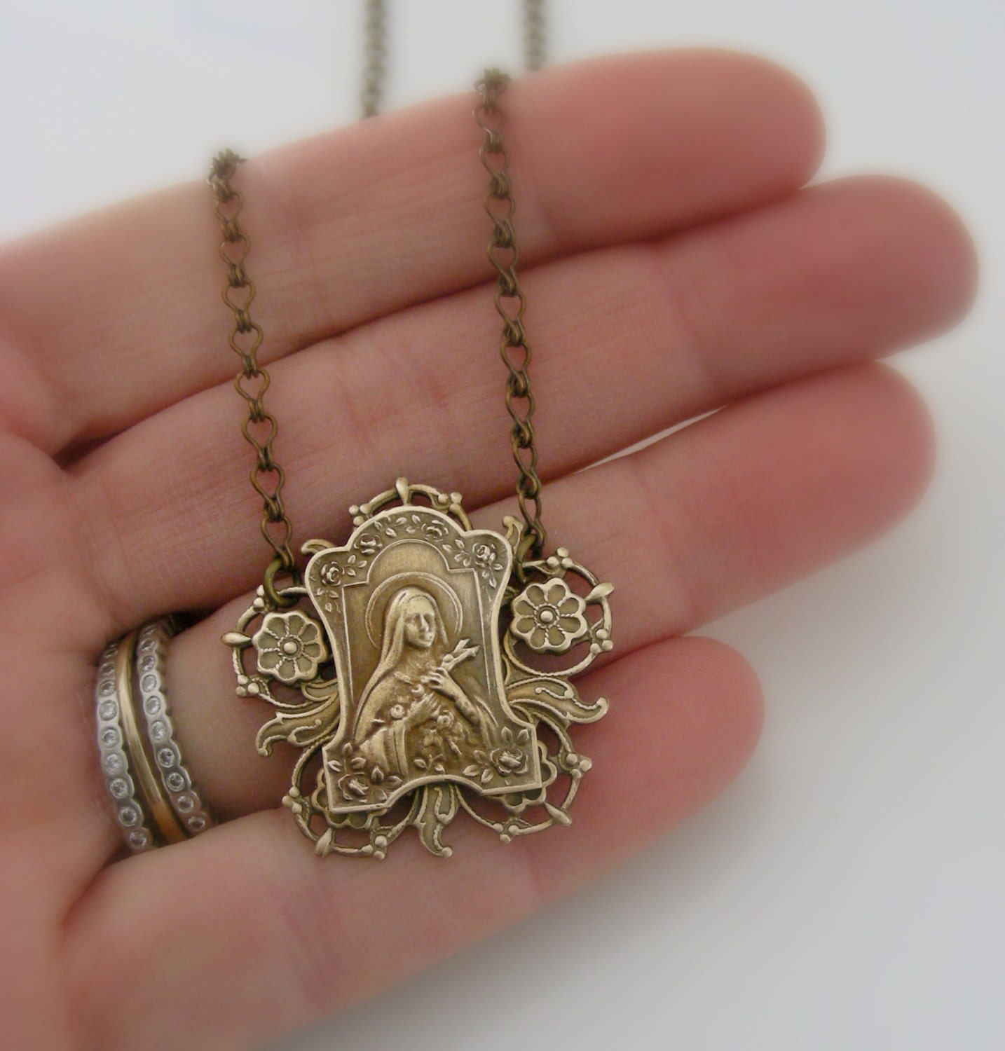 Vintage Necklace Saint Teresa Necklace Catholic jewelry
