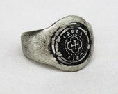 Silver Antique Ring Mens Dark Oxidized Rings Carpe Diem Seize the Day Jewelry Silver Antique Ring Mens Dark Oxidized Rings Carpe Diem Seize the Day Jewelry