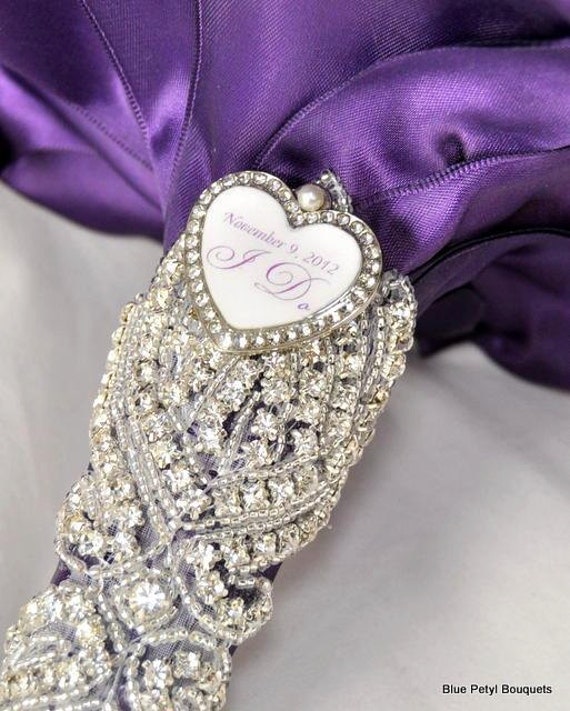 Wedding Bouquet Charm Bridal keepsake HEART Personalized