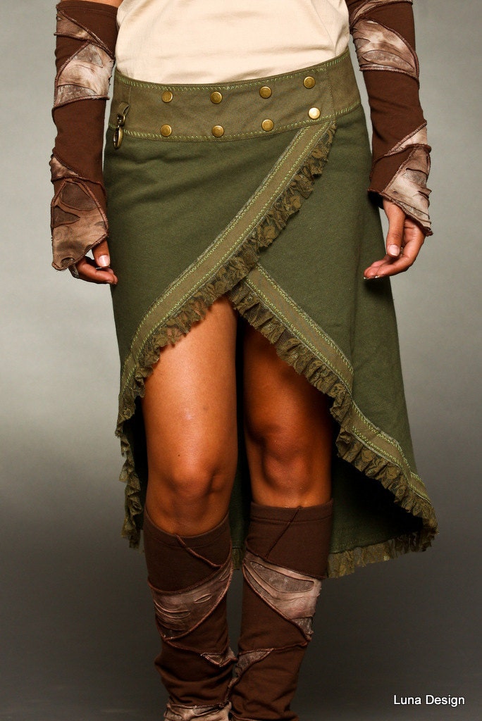 Cotton fleece Wrap Over Skirt Bohemian Skirt burning man