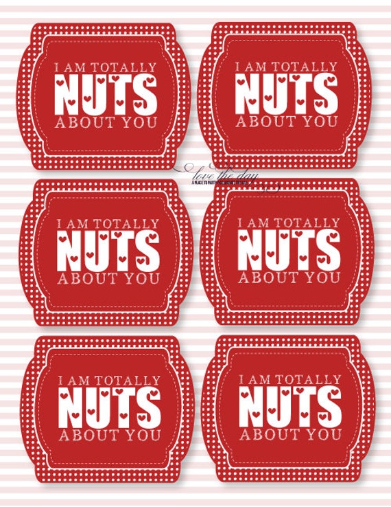 Valentine PRINTABLE I m Totally Nuts About You DIY By Lovetheday