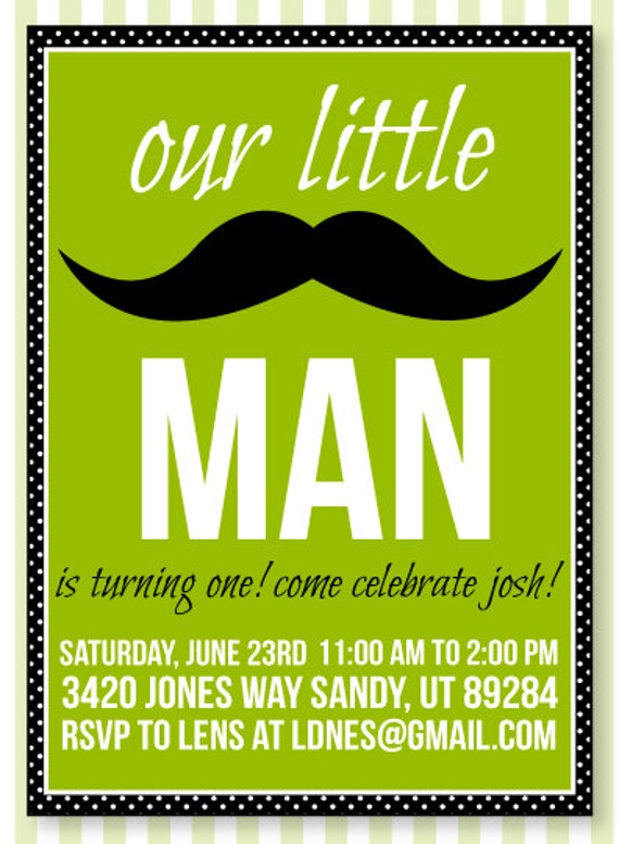 Little Man Party PRINTABLE Invitation by Love The Day Il_570xn