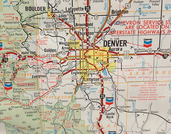 Items similar to Chevron 1973 Edition Map, Colorado ...