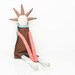 spikes doll - Flowery mint blue,Peach, turquoise ,pink and punctuated brown funky handmade rag doll With cool Haircut