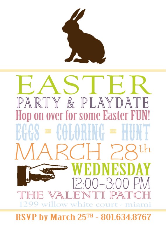 PRINTABLE (5"x7" Invite) - Easter Fun Collection Il_570xn