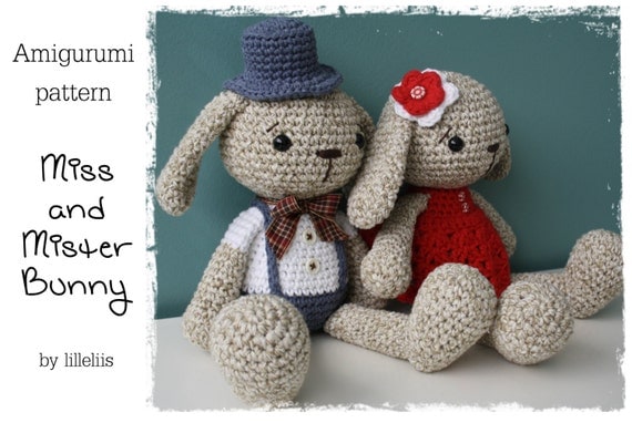 PATTERN Miss and Mister Bunny amigurumi bunny couple by ...