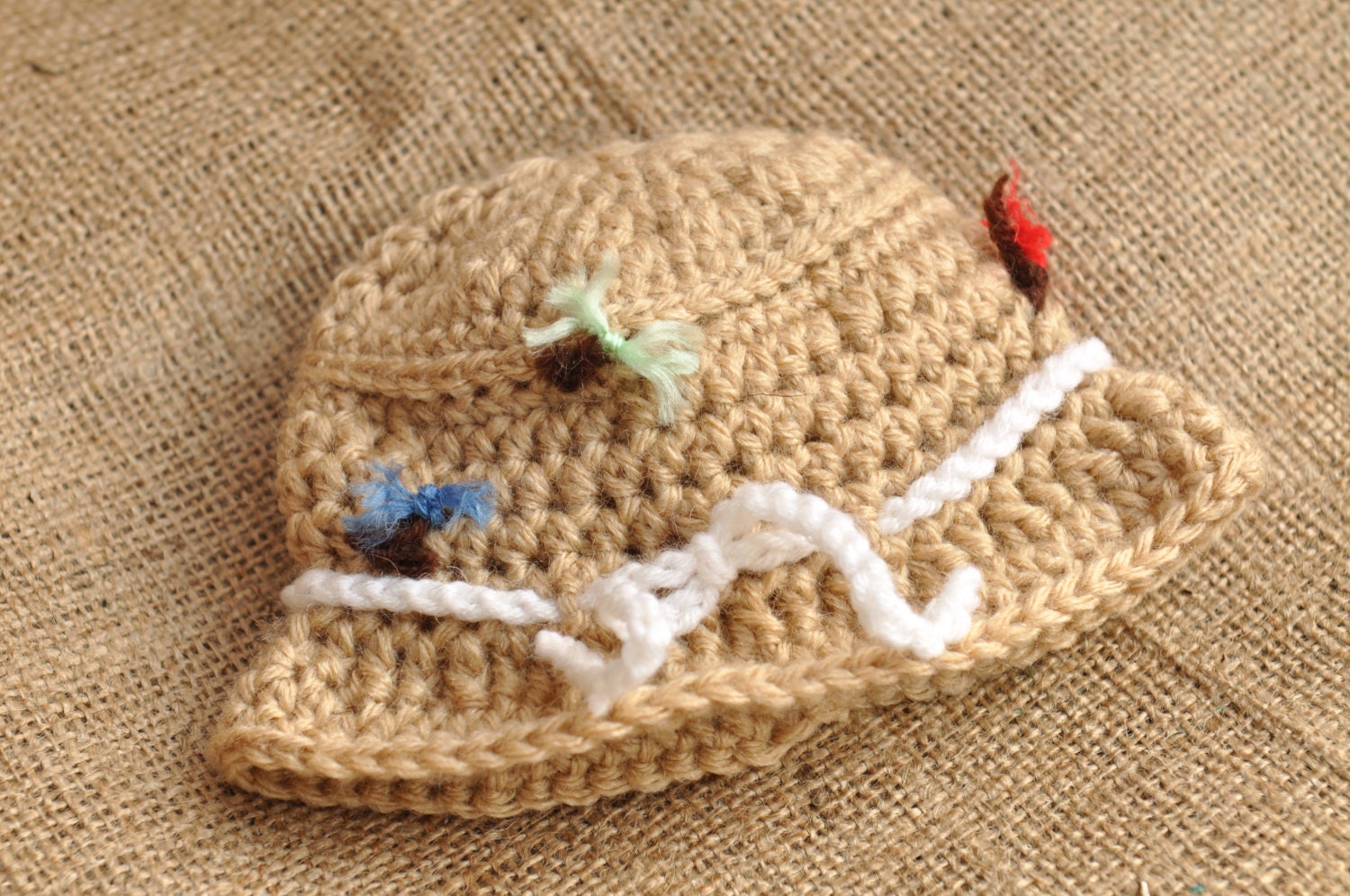 Crochet fishing hat summer newborn baby boy girl beanie