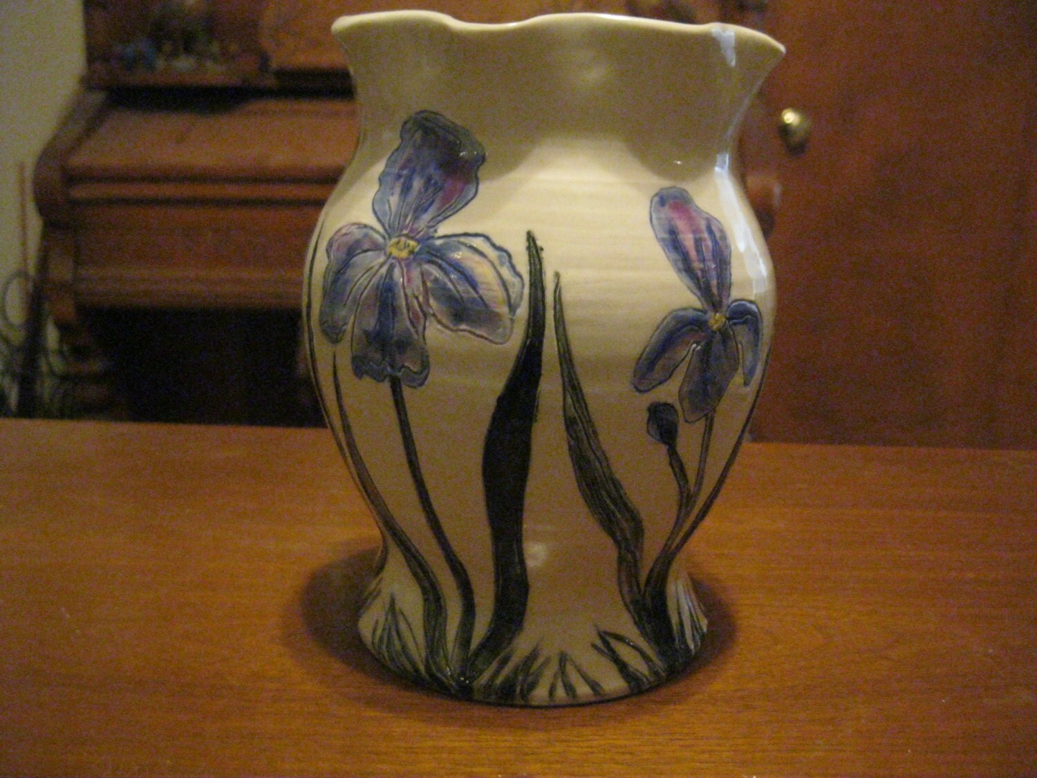 Pottery Porcelain Iris Vase by NewLondon on Etsy