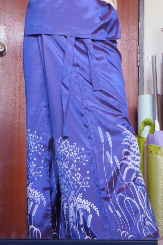 Purple Silk Fisherman/Yoga Pants in by asianartisan