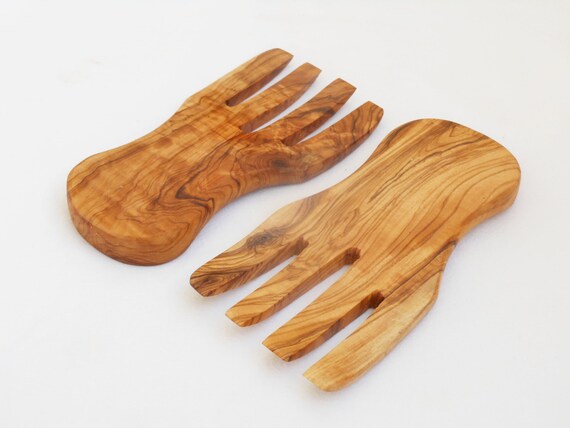 kitchen mixing utensils Wood Kitchen serving utensils mixing serving Set hands, Olive salad /