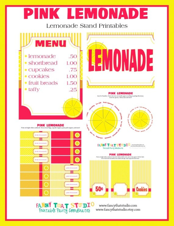 Lemonade Stand Menu Template